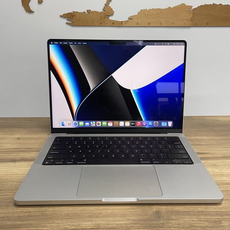 Apple MacBook Pro 14/ A2442/ 2021/ M1 Pro (8CPU / 14GPU)/ 16GB RAM/ 512GB SSD/ Silver/ Klasa A