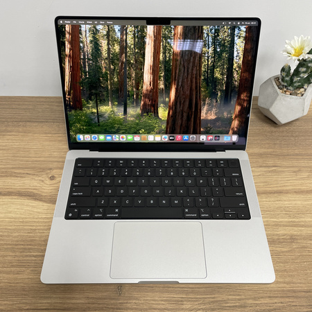 Apple MacBook Pro 14/ A2442/ 2021/ M1 Pro (10CPU/16GPU)/ 16GB RAM/ 512GB SSD/ Silver/ Bateria 99%/ Klasa A-