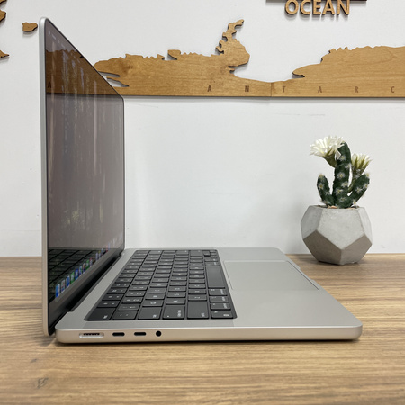 Apple MacBook Pro 14/ A2442/ 2021/ M1 Pro (10CPU/16GPU)/ 16GB RAM/ 512GB SSD/ Silver/ Bateria 99%/ Klasa A-