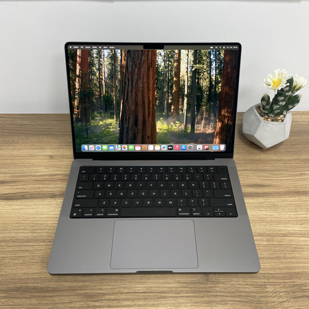 Apple MacBook Pro 14/ A2442/ 2021/ M1 Pro (8CPU / 14GPU)/ 16GB RAM/ 512GB SSD/ Space Gray/ Bateria 98%/ Klasa A