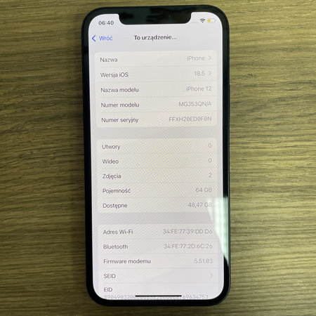 Telefon Apple iPhone 12/ 64GB/ Black/ 97%/ Klasa A