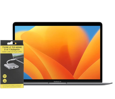 Apple MacBook Air 13 A2337/ 2020/ M1/ 8GB RAM/ 256GB SSD/ Space Gray/ Klasa A-