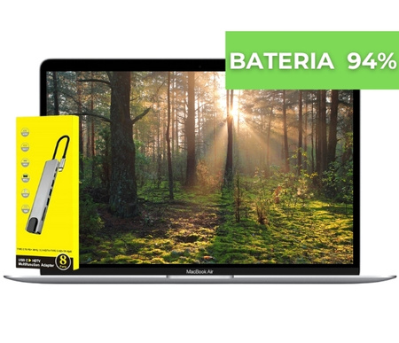 Apple MacBook Air 13 A2337/ 2020/ M1/ 16GB RAM/ 1TB SSD/ Silver/ Bateria 94%/ Klasa A-
