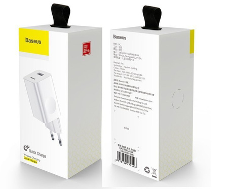 NOWY Kabel + Ładowarka 24W Baseus do iPhone/iPad/ USB > Lightning/ Szybka!/ Biały/ 1m